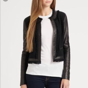 Rebecca Taylor tweed and leather jacket NWT